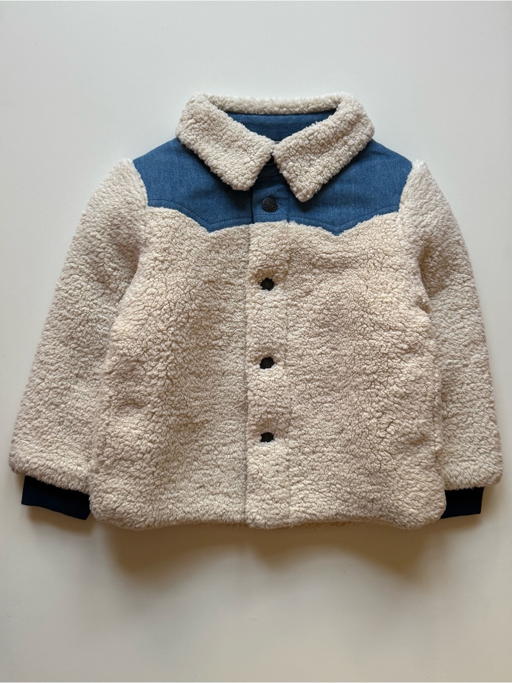 Louis Louise Kids Unisex Ranger Sherpa Jacket - Cream - Size 4
